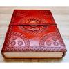 Semi Precious Stone Embossed Leather Bound Notebook, Stoned Leather Journal, Unlined Leather Notebook Handmade Diary Medium Size 5 by 7