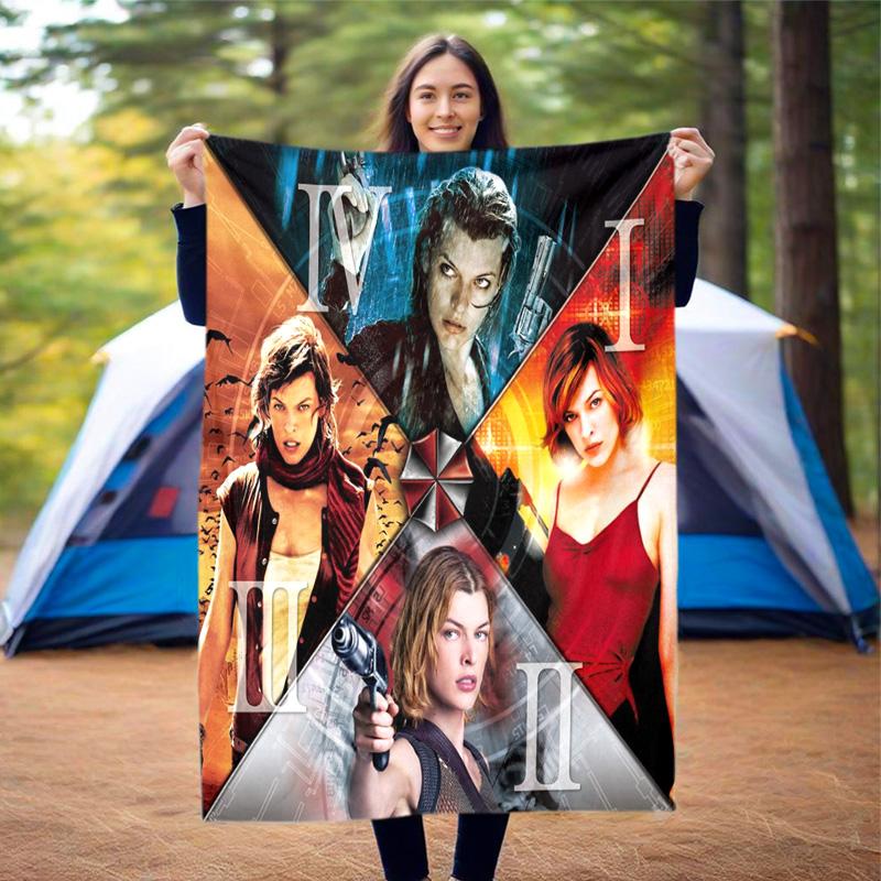 The Sci-fi Game Resident Evil Features the Umbrella Corporation Blanket a Soft Home Furnishing Nap Decoration a Warm Sherpa Blanket for All Seasons U1
