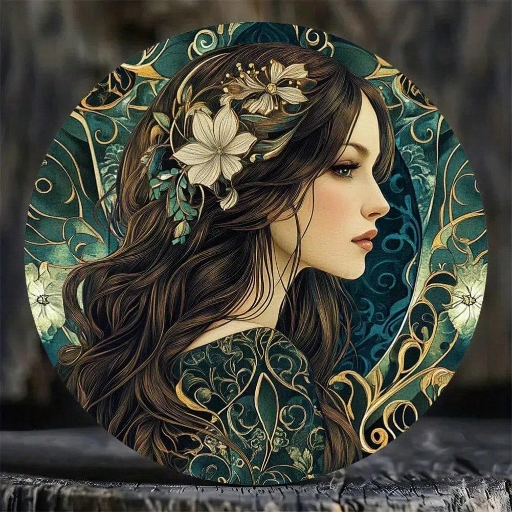 

Metal Wall Art Gold Floral Home Decor HD Print Panel Painting 20x20 разноцветный