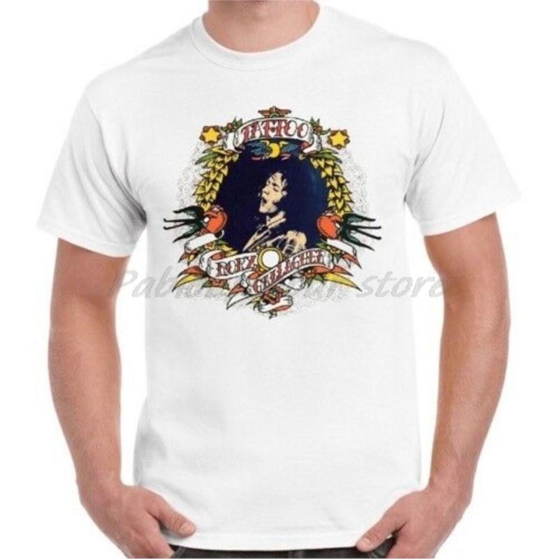 

Rory Gallagher Tattoo Music Blues Rock Retro T Shirt men white tshirt summer teeshirt plus size 4XL 5XL 4XL