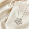 High End Hollow Flower Zircon Necklace Dainty Clavicle Necklace Anniversary Birthday Jewelry Gift Non-allergic Material
