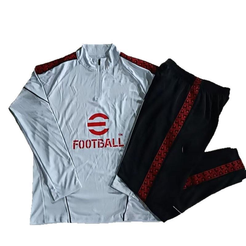 AC Milan White Long Sleeve Training Suit Football Kit S-2XL