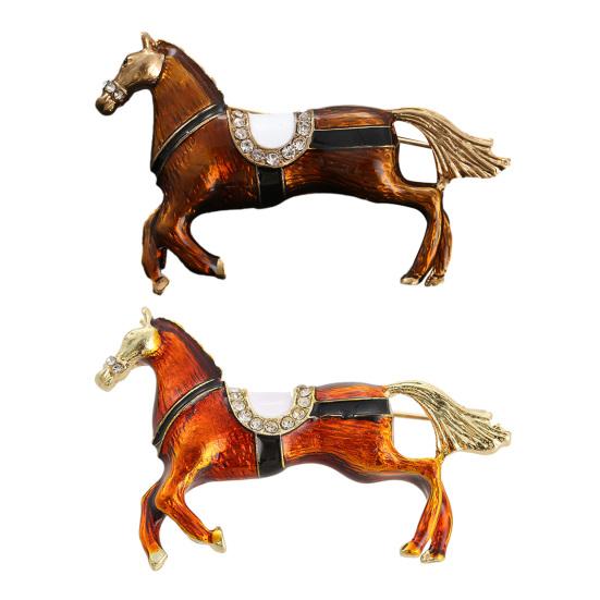 1/2Pcs Vintage Running Horse Brooch Sweater Cardigan Coat Business Suit Animal Lapel Pin Men Women Fashion Jewelry Clothing Accessories