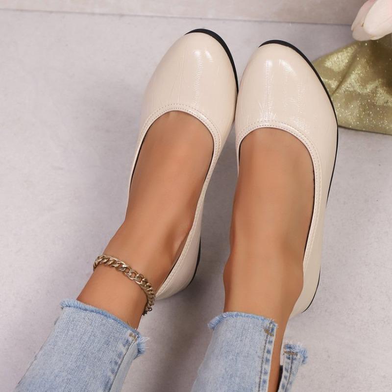 Fashion 2025Women Flats Ballet  Round Toe Shallow Mouth Loafers  for  Comfortable Driving  Jane Shoes