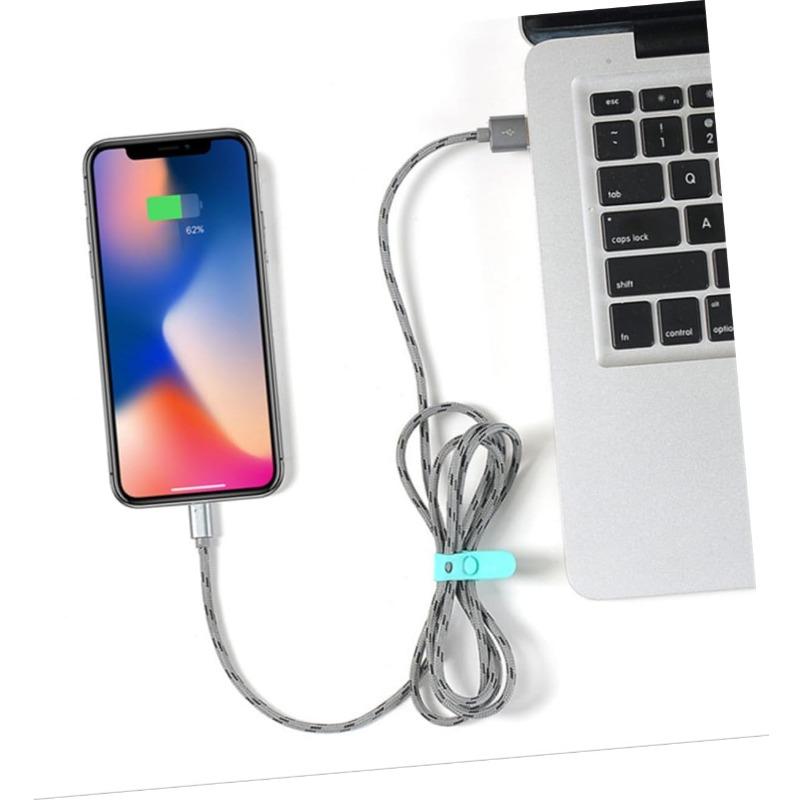 4pcs Multi-Function Cable Management Kit: Silicone Winders, Ties & Clips for Desk, Travel & Car, Cord Organizer Set