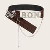 Spice Girl Rhinestone Belts PU Leather Waistband Punk Butterfly Waist Chain  Decorative Jeans