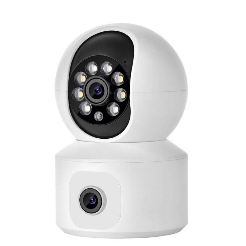 1080P Dual-Lens Wireless Security Camera with 360° Rotation, Mobile Remote, Dual-Screen, and Full-Color Night Vision