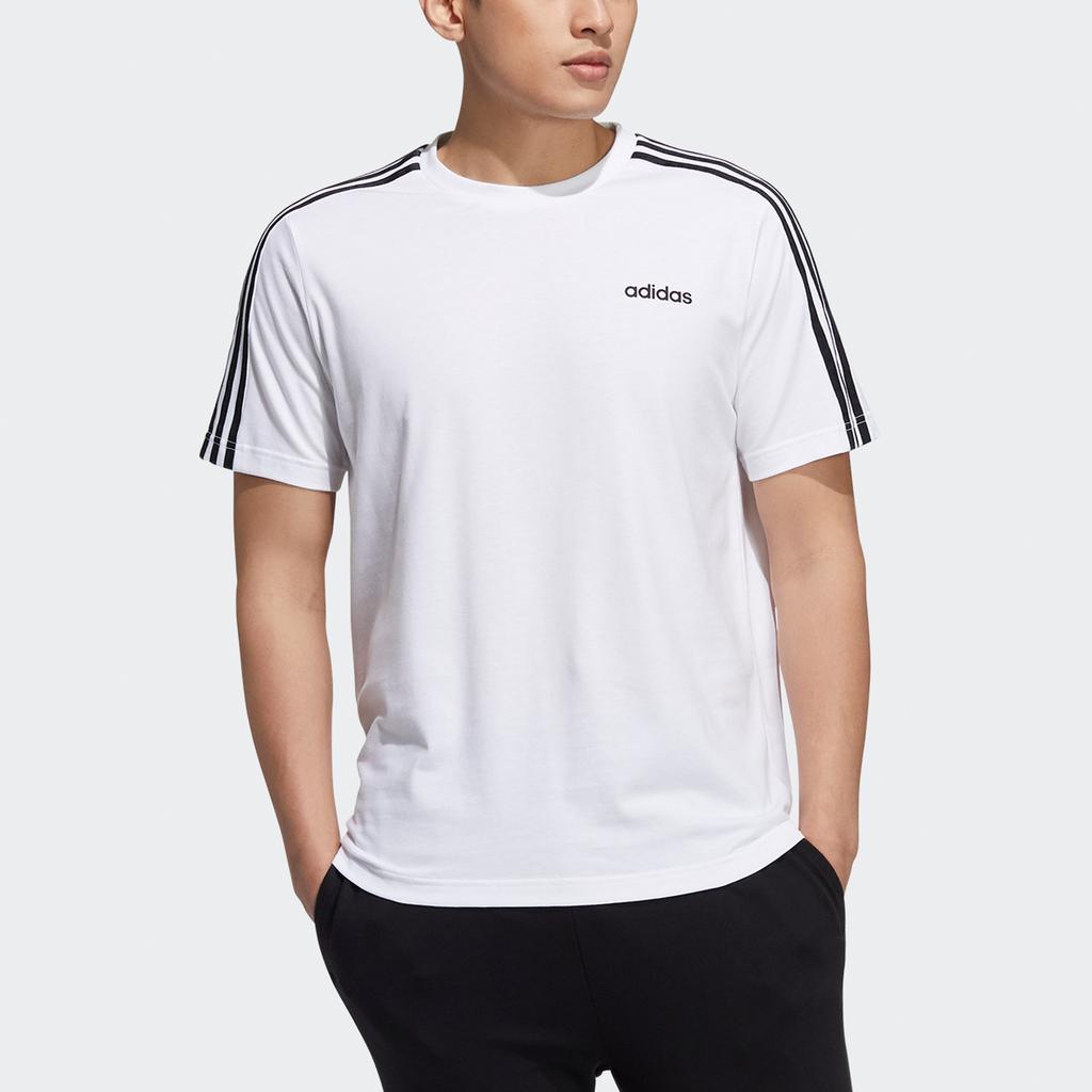 adidas Neo M Ce 3s Tee Stripe Sports Round Neck Short Sleeve White Men's H14184