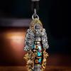 Amitabha Buddha Nine-Eyed Dzi Men's Pendant Necklace - Retro Protective Amulet
