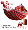 Outdoor Thicken Canvas Hammock Home Garden Leisure 1-2 Person Swing Chair Camping Hunt Rest Stripe Hanging Bed Colorful Hammock