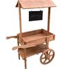 Home Decor Wood Handcart Flower Stand Display Rack for Balcony & Cafe