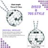 10pcs Mirror Disco Ball Costume Necklaces 70s Disco Party Necklaces for Home Decorations 1.57 Inches Stage Props Game Accessories Party Favor