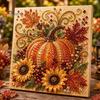 Thanksgiving Home Decor Autumn Faux Pearl Painting Kit, Fall Theme Art DIY Kit for Festive Seasonal Craft Kits Adults, Fox Pumpkin 3D Set Decor,
