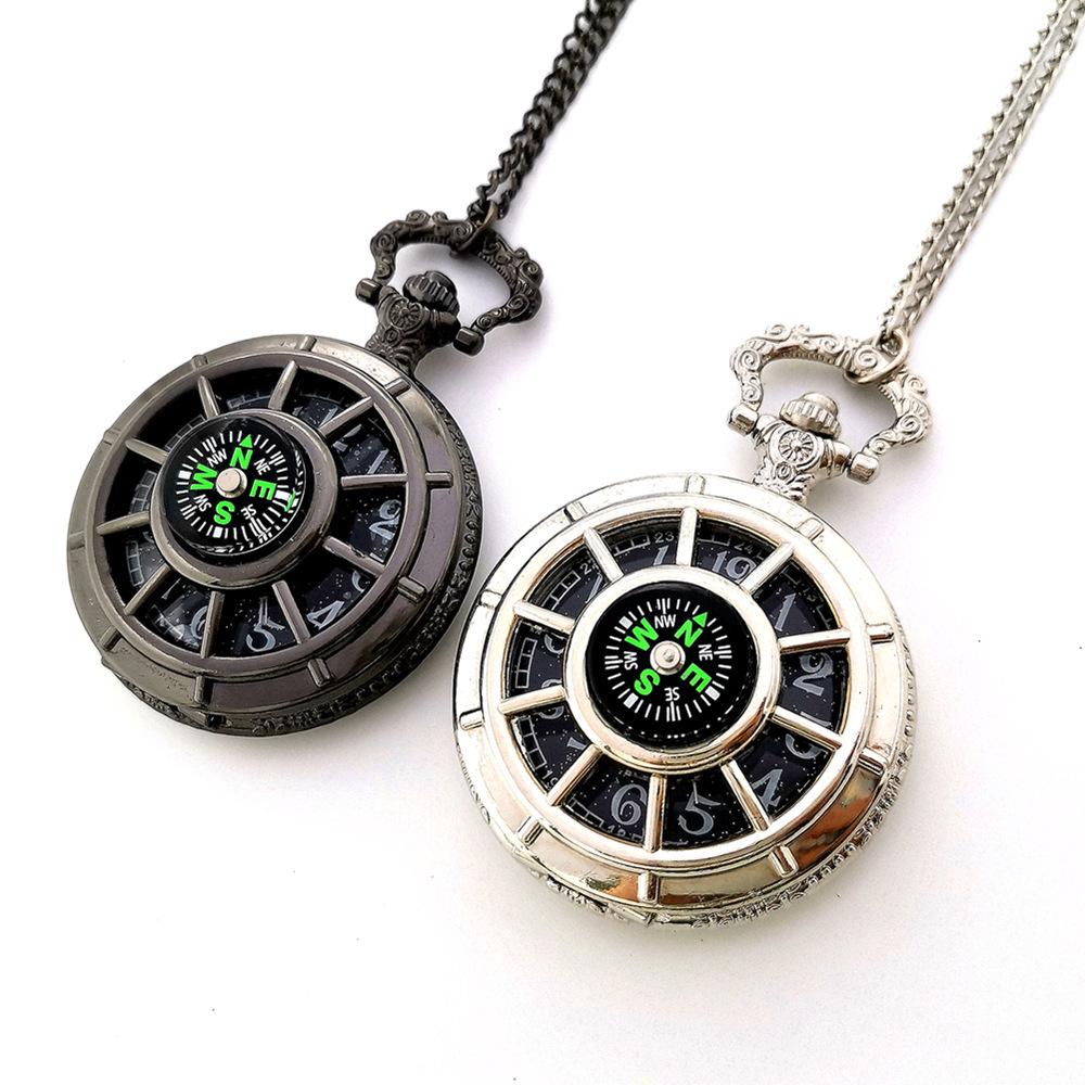 In Stock Compass Pocket Watch Necklace - Popular Pendant Watch