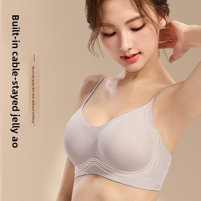 Diamond Thin Strap Soft Support Beautiful Back Bra, Wireless Lift Comfortable Seamless Lingerie for Women