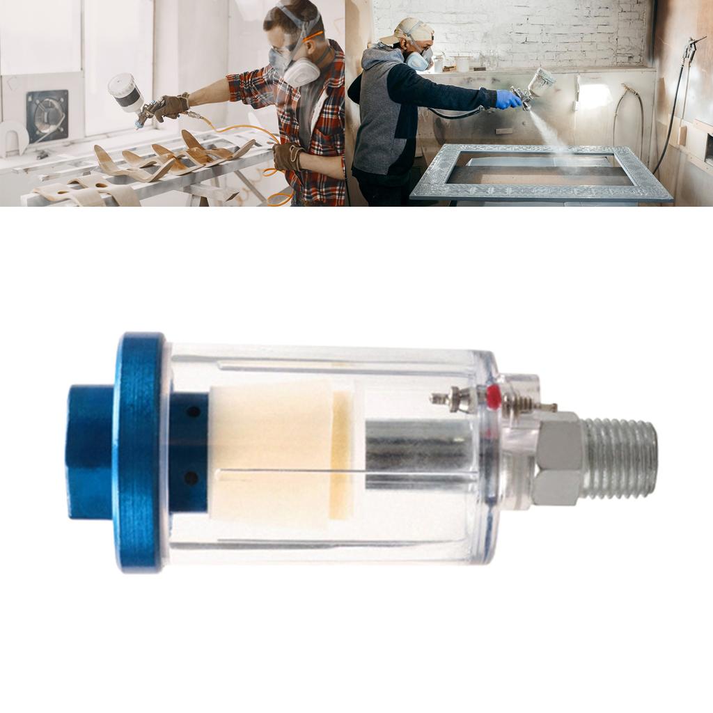 Inline Air Water Separator - 1/4" BSP Male Quick Connector , Moisture Trap for Spray Guns and Small Air Consumption