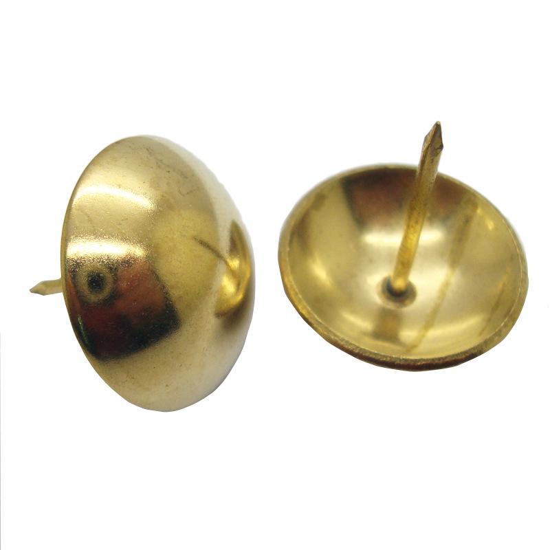 Retro Gold Round Head Thumbtacks - Decorative Extended Push Pins for Furniture or Sofa Upholstery