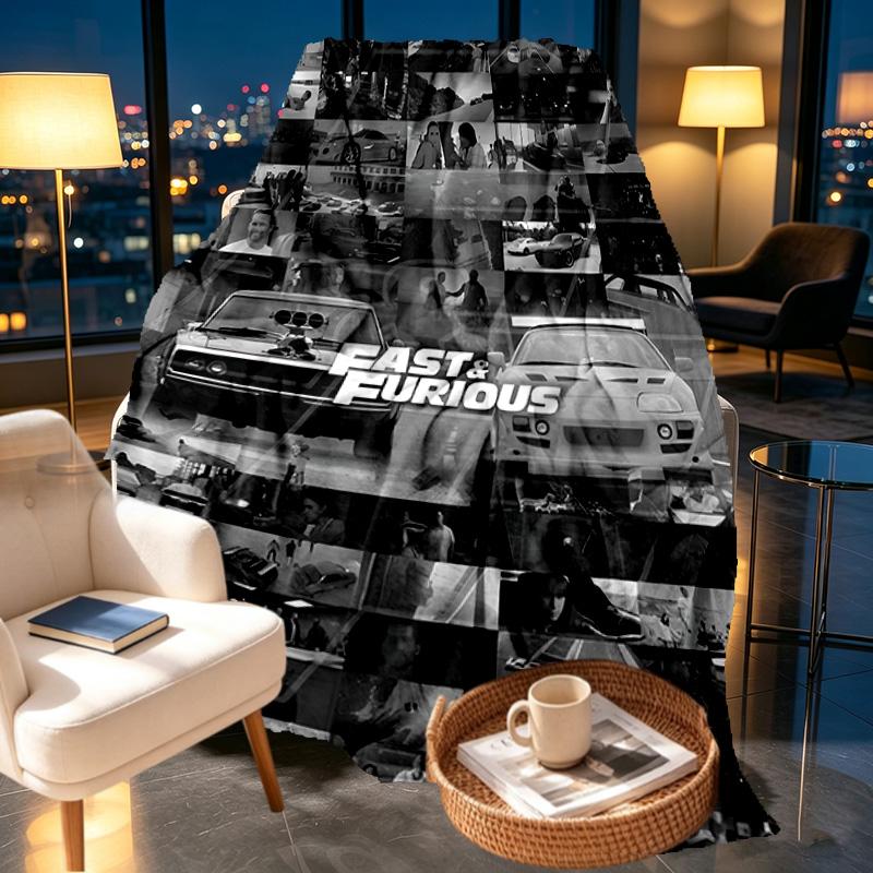 Fast & Furious Print Blanket - Soft & Comfortable, for Bedroom, Travel, Sofa, Home Decoration - Birthday Christmas Gift for Friend