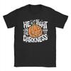 He Is The Light In The Darkness Pumpkin Halloween Cotton T Shirt For Men Summer Vintage T Shirts O Neck Fashion Tee Shirt