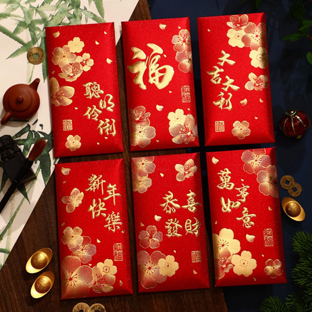 Year of Snake Envelopes Lucky Money Envelope Set 6pcs Chinese New Year Envelopes 2025 Year of Snake Lucky for Lunar for Gifting