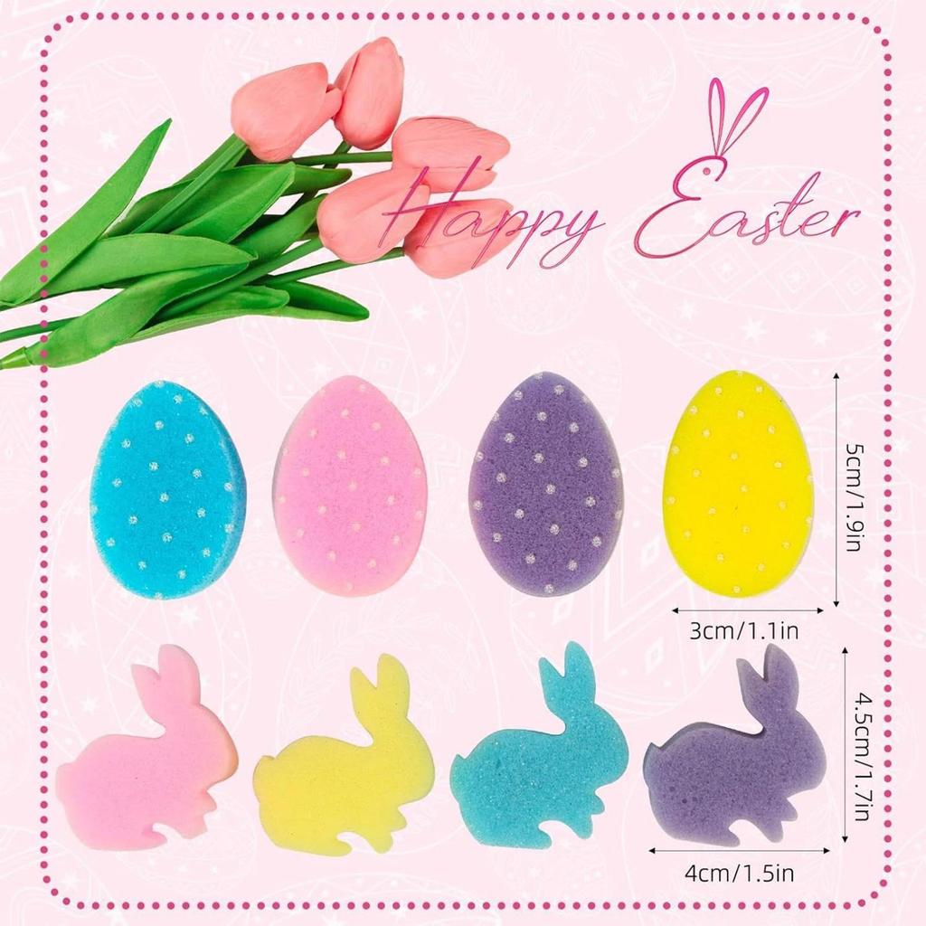 Easter Tulips Bouquet Set Realistic Artificial 60pcs Sponge Vase Fillers Artificial Easter Eggs Flowers Vase Filler Decor