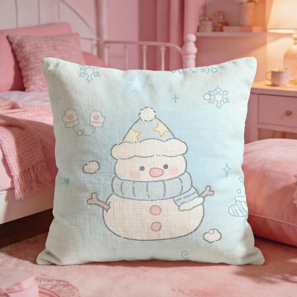 DecorsnowmanS Cushion Cover Premium Comfort Reversible Pillow Cove Two in One Design for Any Room Car Interior