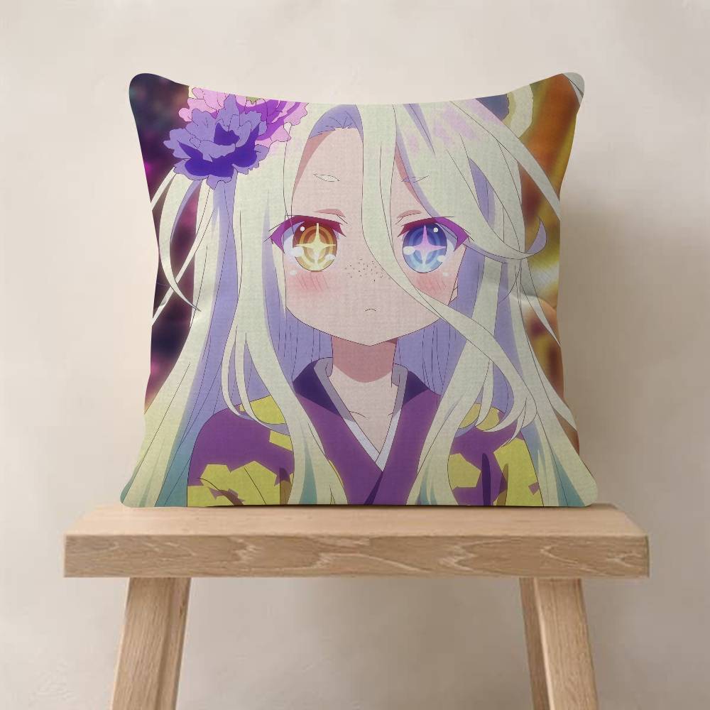 Anime NO GAME NO LIFE Pillow Cover Sofa Cushion Cover Home Room Decoration Children Gift