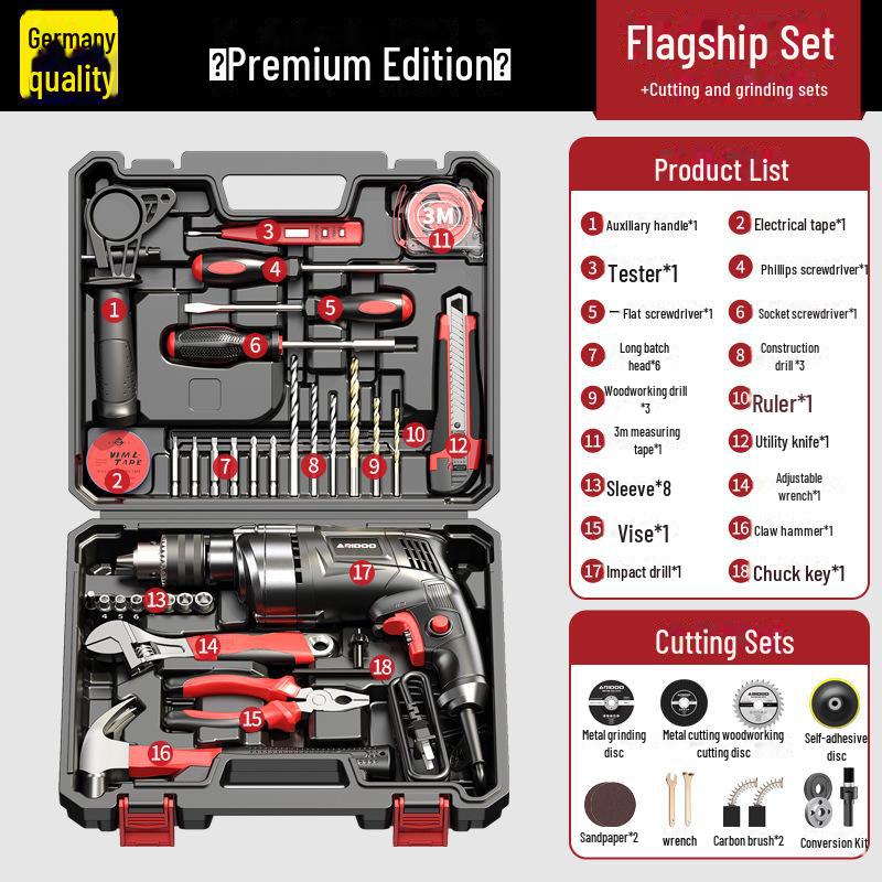 High-Power Dual-Function Electric Drill & Hammer for Household Use