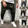 მამაკაცის საგაზაფხულო ზამთრის Joggers მყარი Patchwork Drawstring სპორტული შარვალი შარვალი შარვალი
