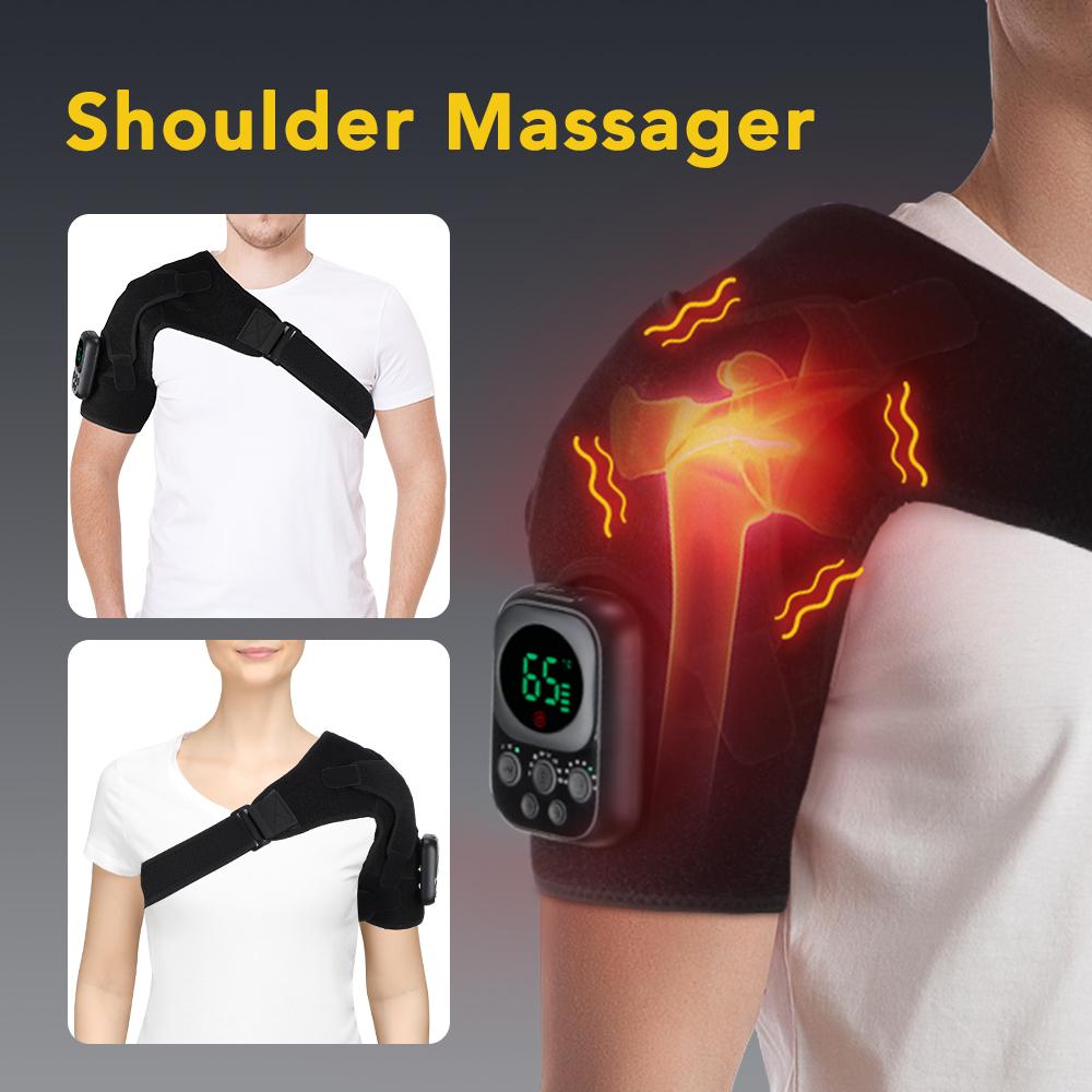 Electric Heating Shoulder Brace Wrap Wireless Remote Control Vibration Shoulder Massager Support Belt Strap For Muscle Relax