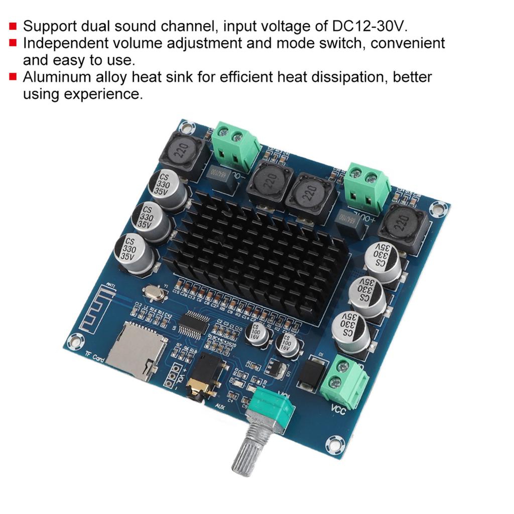 A105 TDA7498 100Wx2 Digital Bluetooth Adjustable Volume Audio Power Amplifier Board