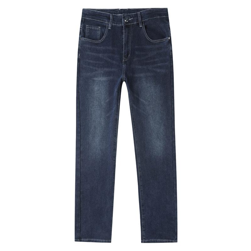 New Arrival Plus Size Men's Jeans Trousers High-Waisted Middle-Aged Dad Style Loose Fit Plus Size Straight Leg Stretch Business Trousers