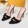 Fashion Eilyken Summer Fashion Stiletto Heels Women Slippers Sandals Banquet Dress Mules Slides Bridesmaid Wedding Shoes