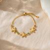 18K Gold Zircon Starfish Bracelet for Women - High-End Titanium Stainless Steel Jewelry