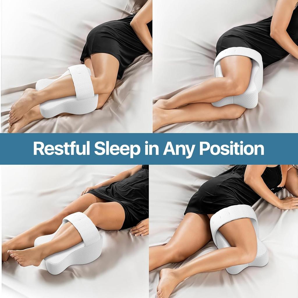 Memory Foam Knee Pillow Orthopaedic Leg Pillow Sleeping Orthopedic Sciatica Back Hip Joint for Pain Relief Thigh Leg Pad