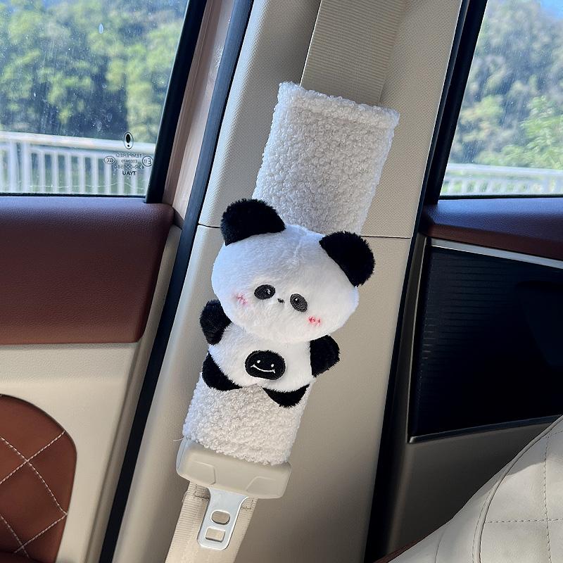Car Seat Belt Shoulder Cover Women Cute Plush Plushie Bunny Bear Car Accessories Safety Pad Universal Decor for Women Girls