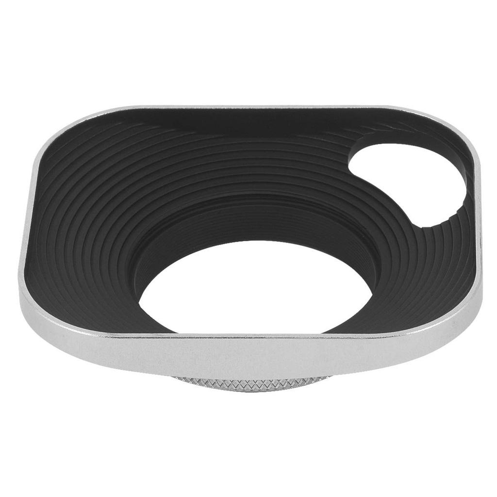 Haoge 39mm Square Metal Lens Hood with Shade and Cap for Leica Rangefinder Cameras with 39mm E39 Filter Thread Silver LH-W39P Screw-in Hollow-Out