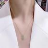 Jade Green Faux Hetian Jade Bead Necklace with Ladies Pendant Design