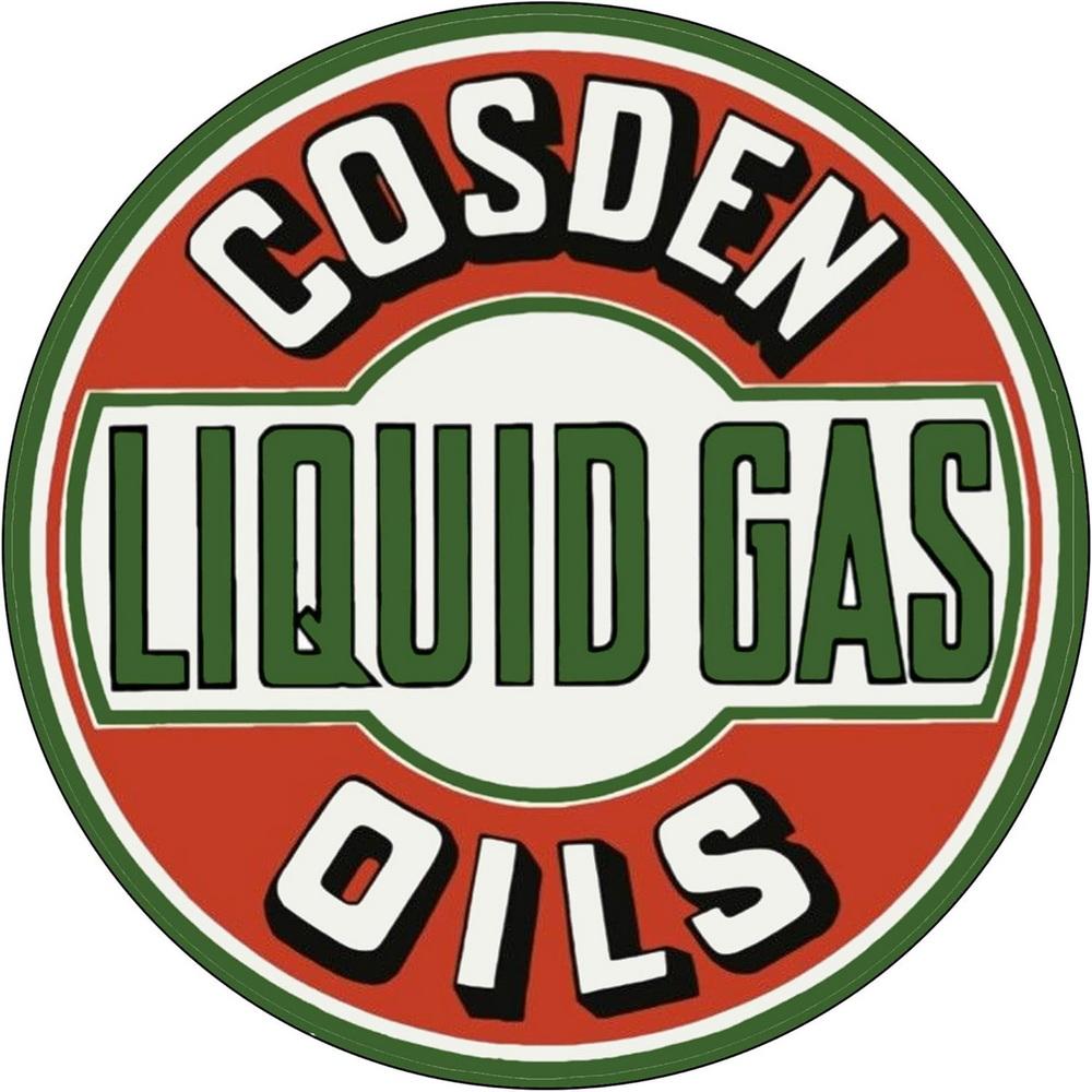 High Definition Metal Tin Sign Set Vintage Gasoline and Motor Oil Brand Themed Round Wall Art Decor for Gas Station Garage and M 20x20cm(8x8inch)