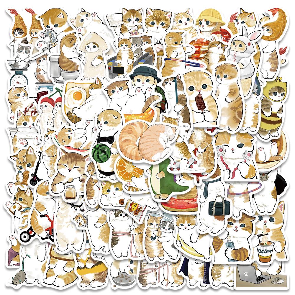 Cute Kitten Stickers for Suitcase, Computer, Motorcycle, Guitar - Waterproof Graffiti Decals