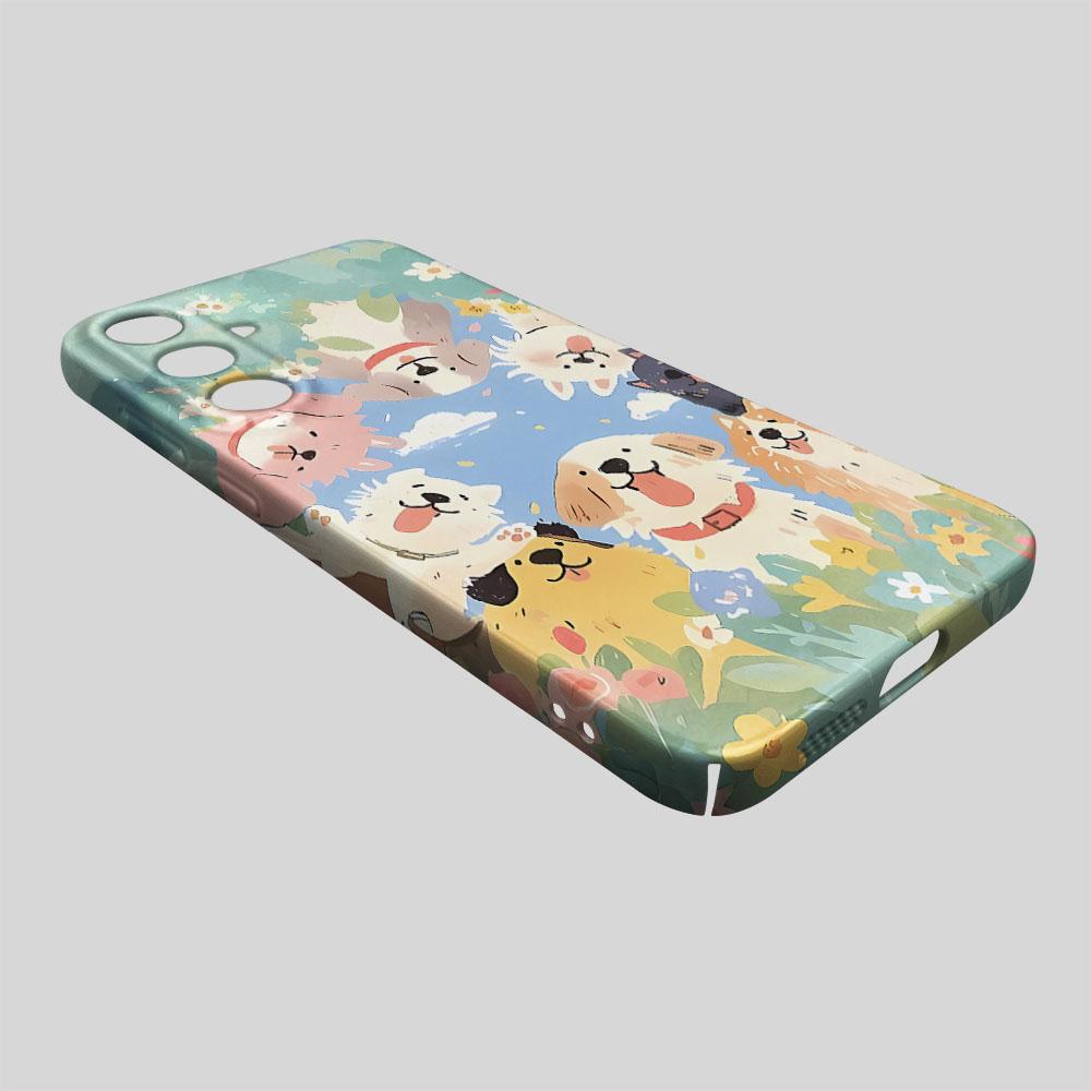 Cartoon Dog Pattern Glossy Film Hard PC Phone Case for Google Pixel 7 7a 8 8a 9 9a Pro XL 5G