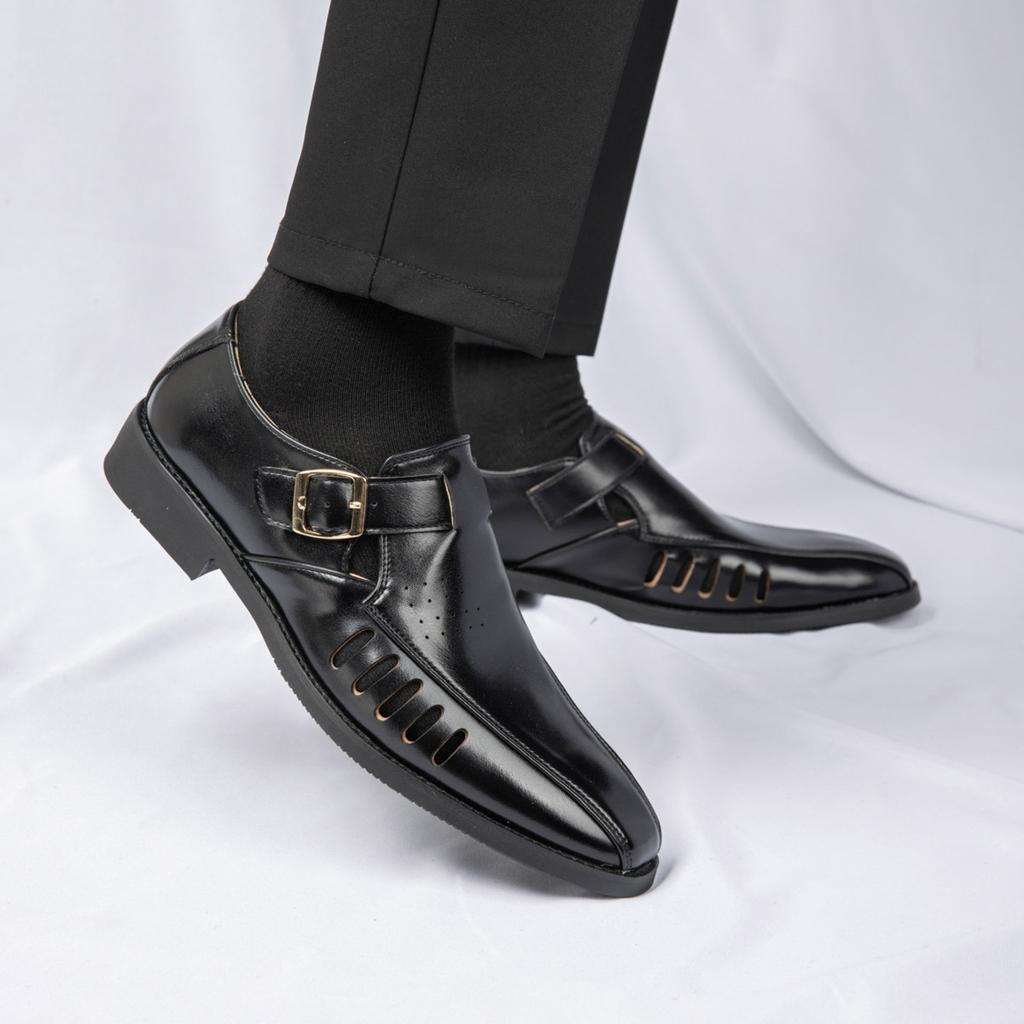 Fashion Business Summer Sandals Comfortable and breathable style Work Office Leisure Party Luxury quality shoes Classic Black Brown