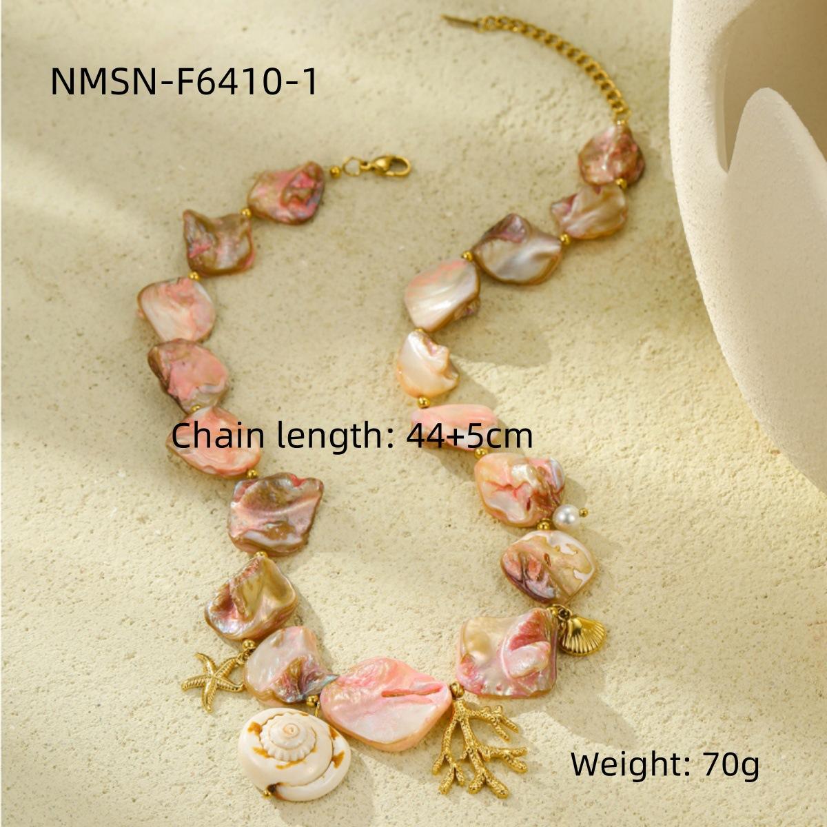 GEMCHIC Women s Stainless Steel Pink Shell Coral Ocean Beach Style Pendant Necklace