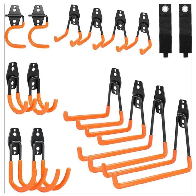 Heavy Duty Wall Mount Iron Hook Anti-Slip Garage Organizer Hanger for Bicycle Ladder Yard Tool Storage