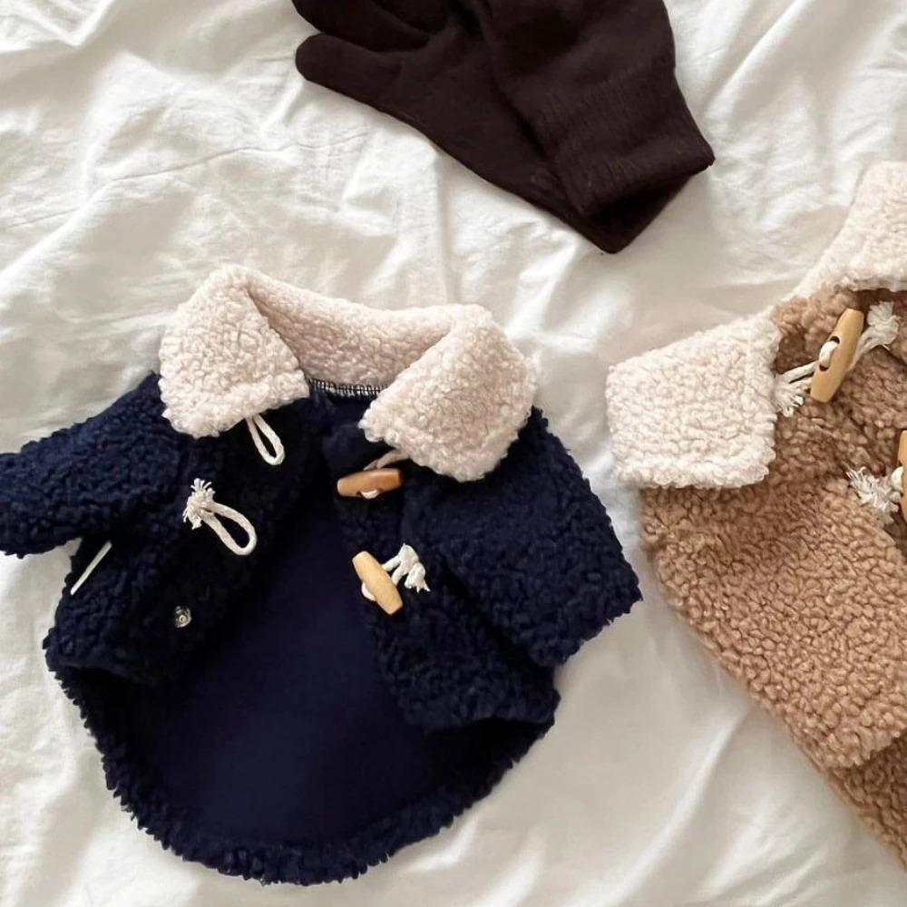 Winter Warm Fleece Pet Dog Coat with Buckle, Thickened Puppy Clothes for Small Dogs, Teddy & Yorkshire Terrier