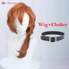 Hochwertige Anime Chuuya Nakahara Chuuya Cosplay Perücke 55cm Orange Farbverlauf Cos Perücken Hitzebeständiges Haar Party Perücken + Perückenkappe