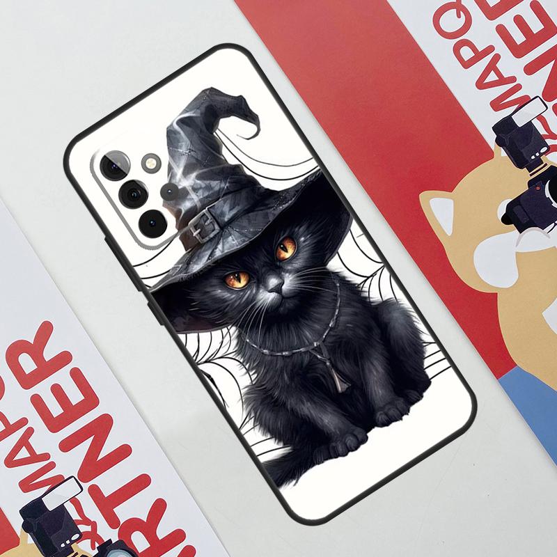 Witch Black Cat Case For Samsung Galaxy A36 A35 A55 A06 A16 A26 A56 A53 A32 A52 A33 A13 A14 A34 A54 A17 A15