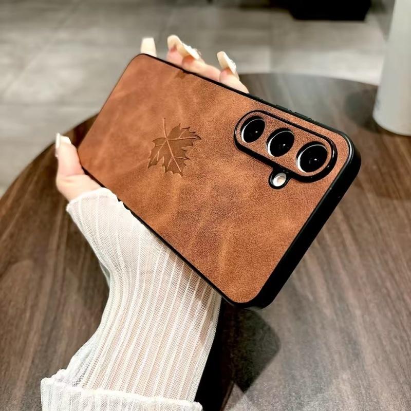 Retro Lærdeksel For Samsung Galaxy S25 S24 S23 S22 S21 Ultra Plus FE Note 20 S24FE S25 Deksel