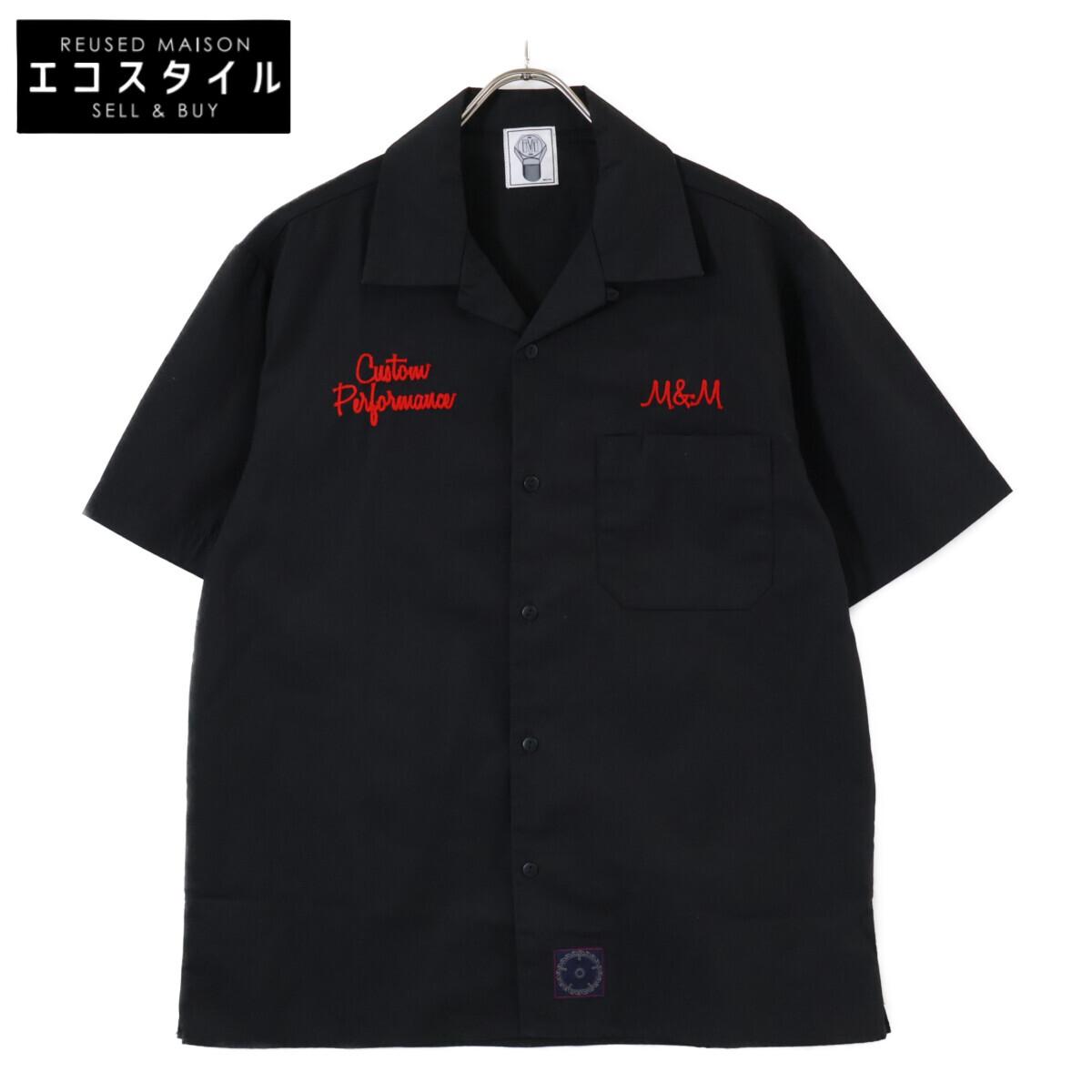 

M&M Black cotton embroidered work shirt tops Not written blackUsed