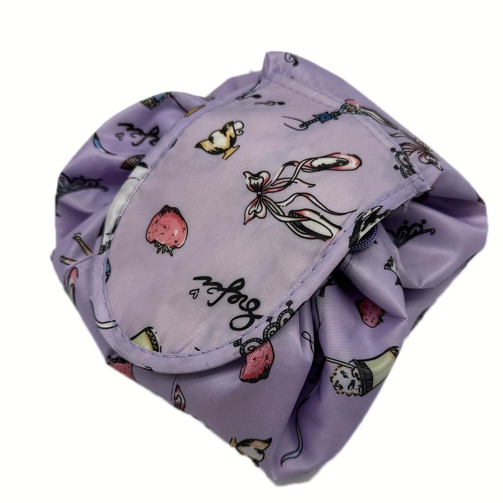 Five-Color Fashion Drawstring Makeup Pouch – Portable Travel Cosmetic Bag (Single Piece)